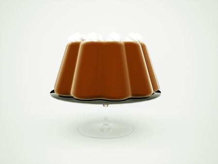Torte cake on glass concept renderedの写真素材