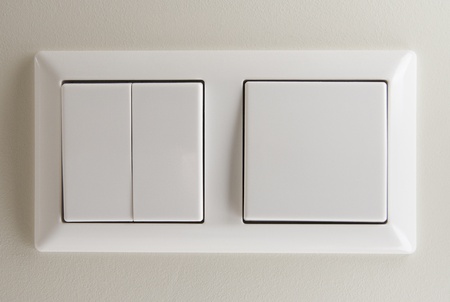 Two light switches on wallの写真素材