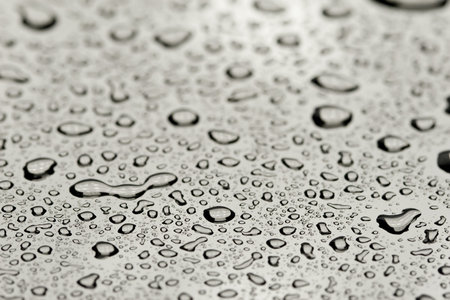 Water Droplets on a metal Surfaceの写真素材