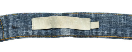 Blank label on blue jeans