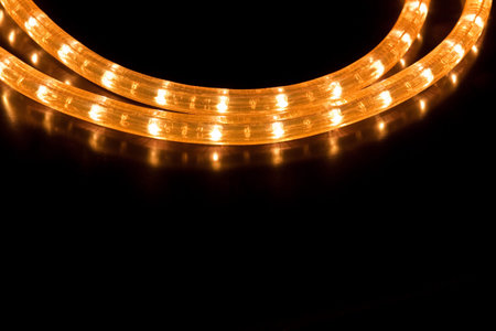 Glowing garland on black background
