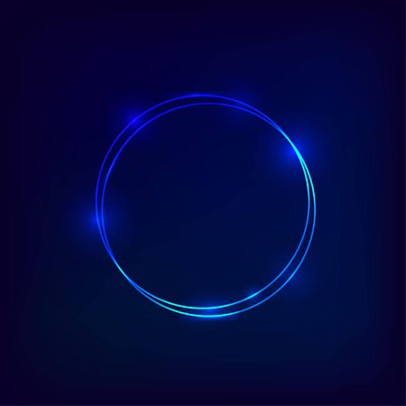 Colorful Neon frame circke background. Vector illustrationのイラスト素材