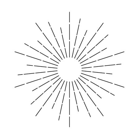 Sunburst element isolated on white background. Vector illustrationのイラスト素材