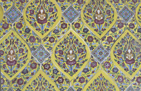 old thai art wall pattern in temple,thailand