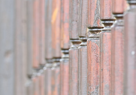close up of old wooden fence