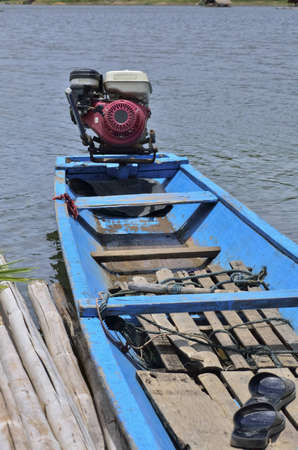 fishing boat in lake,Thailandの写真素材