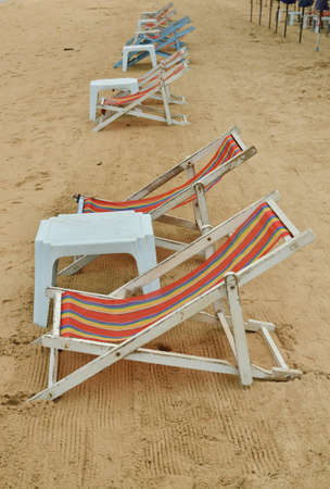 seat  on a sand beachの写真素材