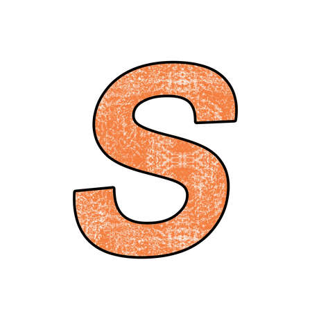 grunge letter text s alphabet on white backgroundの写真素材
