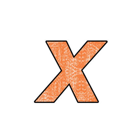 grunge letter text x alphabet on white backgroundの写真素材