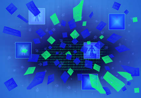 abstract binary code,digital technologyの写真素材