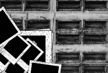old blank photo frame on grunge texture background