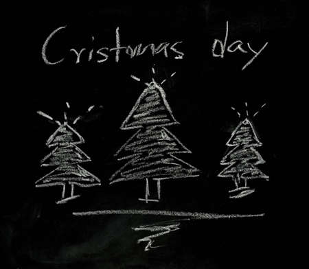 Christmas sign on blackboardの写真素材