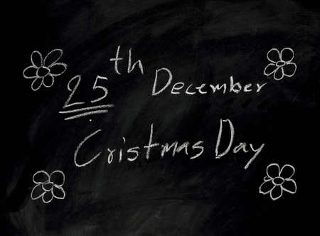 Christmas sign on blackboardの写真素材