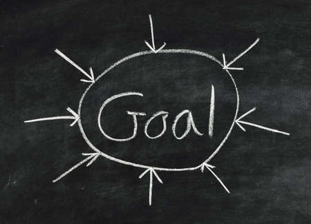 The word Goal,abstract written on a blackboardの写真素材
