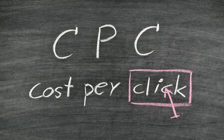 cpc,cost per click written on blackboardの写真素材