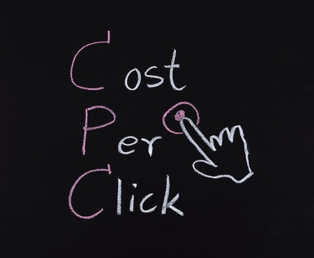 CPC ( Cost Per Click ) written on blackboardの写真素材