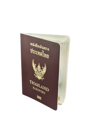 Thailand passport on white backgroundの写真素材