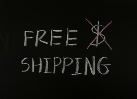 writing free shipping on blackboardの写真素材