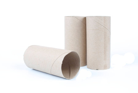 paper rolls isolate on white background の写真素材