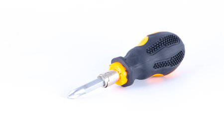close up of screwdriver on white backgroundの写真素材