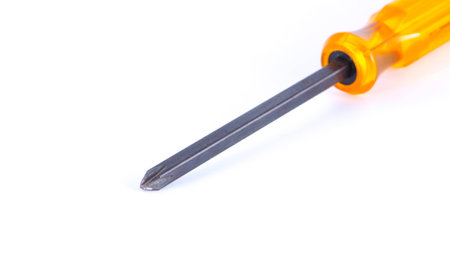 close up of screwdriver on white backgroundの写真素材