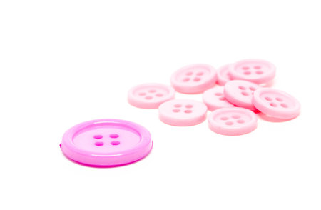 clothing buttons on white backgroundの写真素材