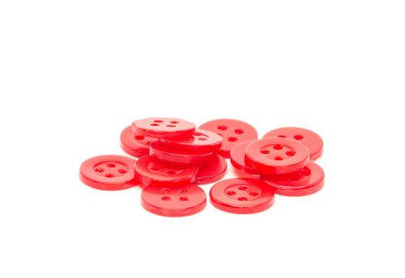 clothing buttons on white backgroundの写真素材