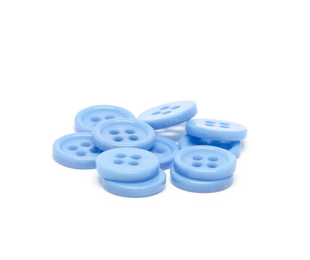 clothing buttons on white backgroundの写真素材