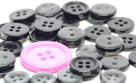 clothing buttons on white backgroundの写真素材