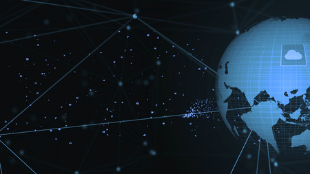 abstract technology digital numbers and connection concept for backgroundの写真素材