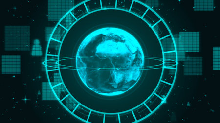 abstract technology network connection concept for backgroundの写真素材