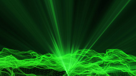 abstract net wave background,green colorの写真素材