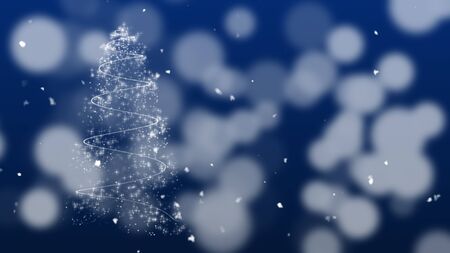 cristmas tree on blue backgroundの写真素材