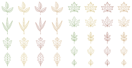 Autumn leaves set for background, promotion, sale, template, banner, flayer, poster and otherのイラスト素材