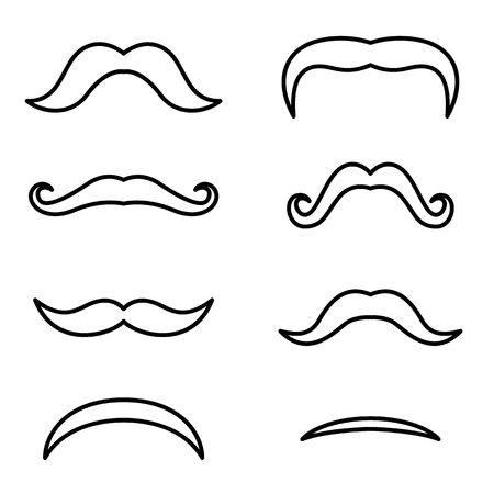 Set of hipster mustache for background, promotion, sale, template, banner, flayer, poster and otherのイラスト素材