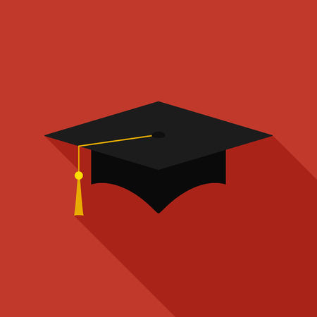 Graduation cap flat iconのイラスト素材
