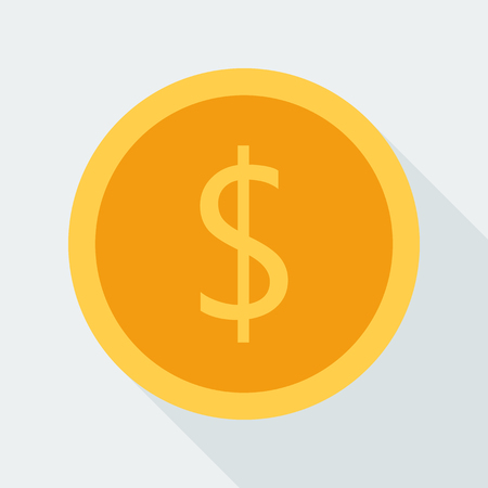 Coin flat iconのイラスト素材