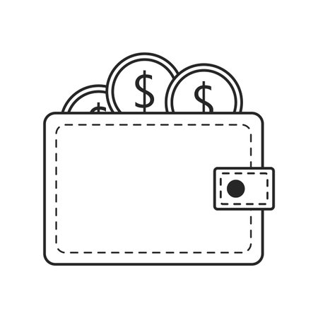 Wallet flat icon on white background, for any occasionのイラスト素材