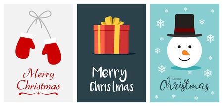 Set of merry christmas greeting cards on white backgroundのイラスト素材