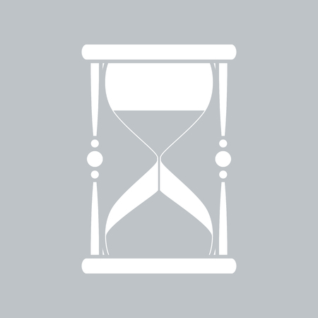 Hourglass flat icon on gray background, for any occasionのイラスト素材