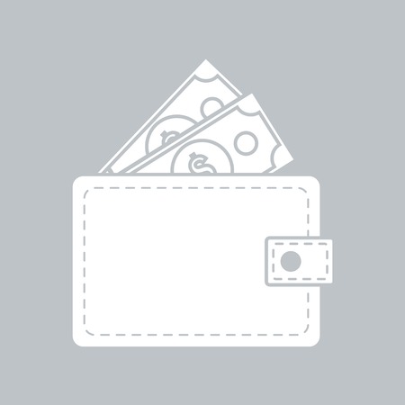 Wallet flat icon on gray background, for any occasionのイラスト素材