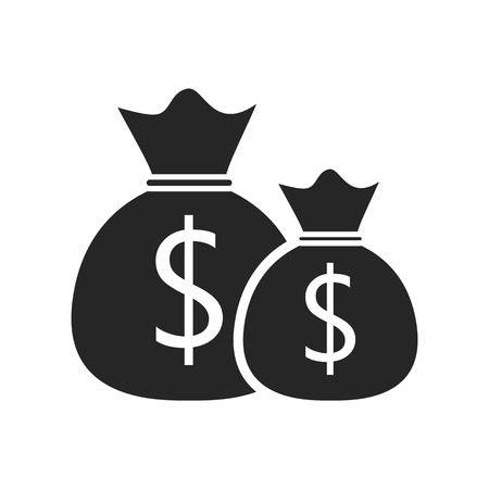 Money bag flat icon on white background, for any occasionのイラスト素材