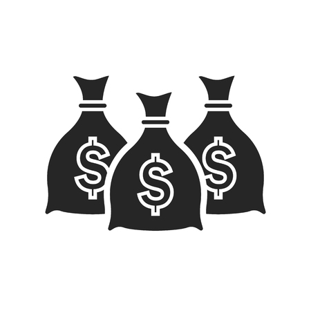 Money bag flat icon on white background, for any occasionのイラスト素材