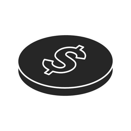 Coin flat icon on white background, for any occasionのイラスト素材