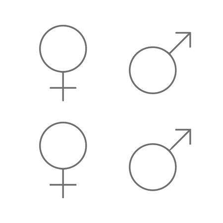 Set of male and female line symbolsのイラスト素材