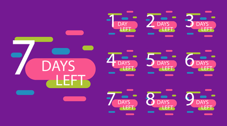 Number of days left badge, for promotion, sale, template, flayer,banner, poster and otherのイラスト素材