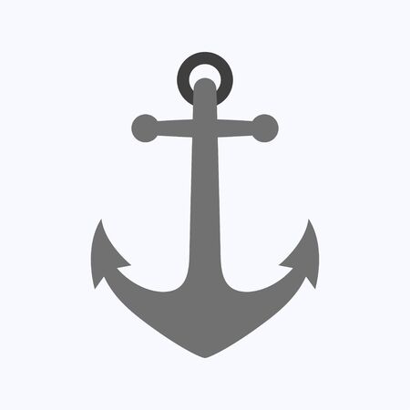 Anchor flat design style on white background, vector illustrationのイラスト素材
