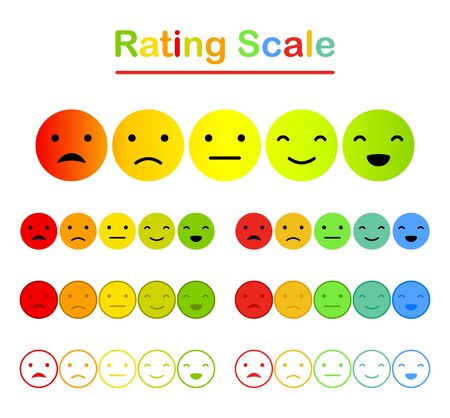 Emoticons mood scale on white background, vector illustrationのイラスト素材
