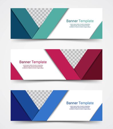 Abstract corporate business banner template set, vector illustrationのイラスト素材