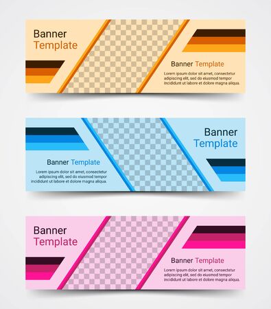 Abstract corporate business banner template set, vector illustrationのイラスト素材